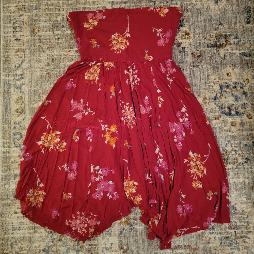 Strapless Floral Summer Dress